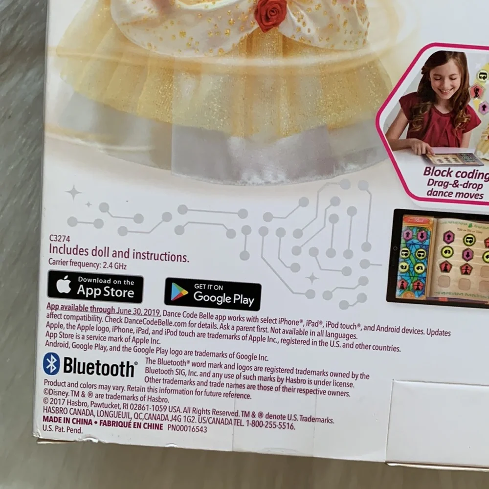 Hasbro Disney Princess Dance Code Belle Dancing Interactive Doll Toy